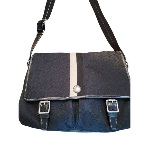 VTG 90s Coach Signature Canvas Bag Crossbody Laptop Work Messenger Tote - Picture 3 of 14